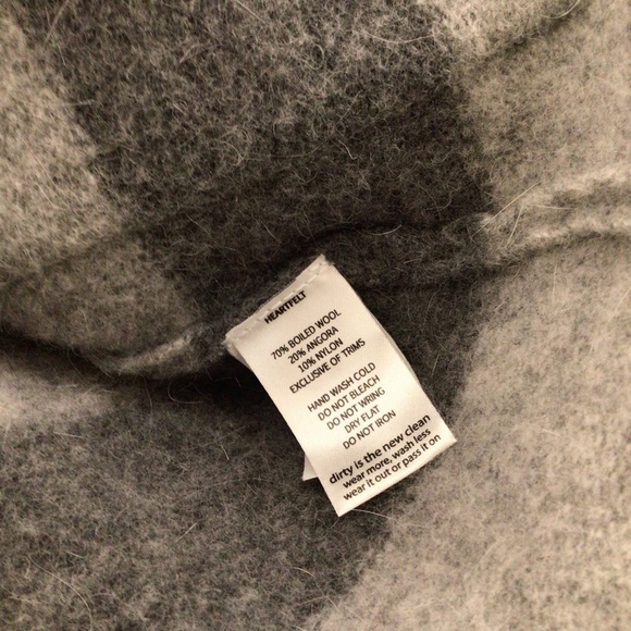 Horny Toad sweater women medium grey stripe button pockets soft wool angora - Picture 6 of 9